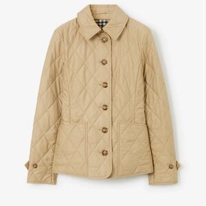 RED BURBERRY QUILTED JACKET